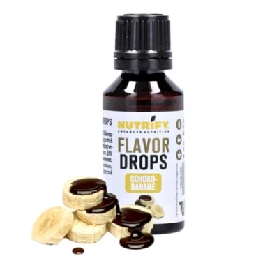 Abbildung von NUTRIFY Flavor Drops Schoko Banane 30 ml, Aromatropfen ohne Kalorien, mehr Geschmack in Lebensmittel &amp; Getränke, zuckerfrei, fettfrei, vegan, künstliche Farbstoffe, Schokolade