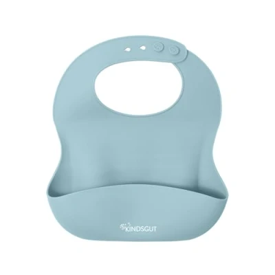 Abbildung von Kindsgut Silikonlätzchen, mit Auffangschale für Babys und Kleinkinder, dezente moderne Farben, frei von BPA, Aquamarin