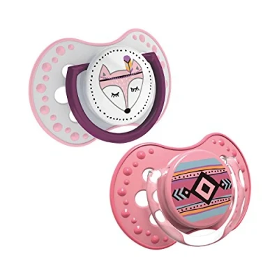 Abbildung von LOVI Dynamisches Silikon Schnuller 0 3 Monate, BPA frei, Indian Summer Kollektion, 2 Stück, Rosa