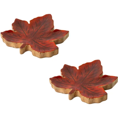 Abbildung von Creativ deco Dekoteller &quot;Weihnachtsdeko&quot;, (2 St.), im Ahorn Blatt Design