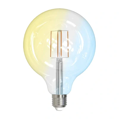 Abbildung von LUUMR Smart LED Leuchtmittel klar E27 G125 7W Tuya WLAN CCT