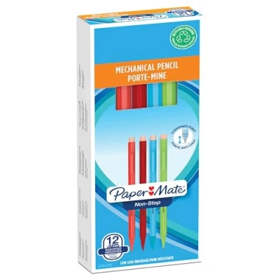 Abbildung von Paper Mate Non Stop Druckbleistift 0,7 mm HB 2 Schaft in sortierten Neonfarben 12er Box