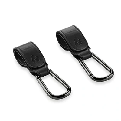 Abbildung von Hauck Wickeltasche Universal Kinderwagen Haken Schwarz (2 tlg), für Tragetaschen / Wickeltaschen