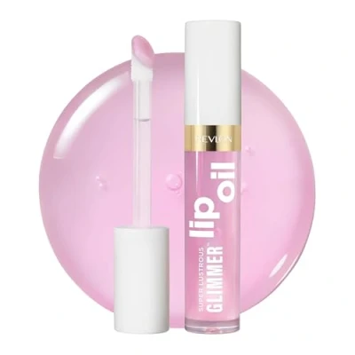 Abbildung von Revlon Super Lustrous Glimmer Lip Oil, nährendes und antioxidantes, aufpolsterndes, strahlendes Lippenöl, ultra glänzendes Finish, Formel auf Basis von pflanzlichem Squalan, 005 Vio Lit, 3,8 ml