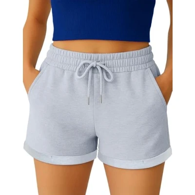 Abbildung von Smith &amp; Solo Kurze Hose Damen Shorts Sommer Hosen, Laufhose Kurz Sporthose, Trainingshose Sportshorts Women Laufshorts (Grau, XL)