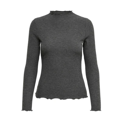 Abbildung von ONLY Onlemma HIGH NECK Strickpullover, Damen, Größe: XS, Dark grey melange