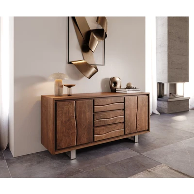 Abbildung von Sideboard Live Edge 172 cm Akazie Braun 3 Schübe 4 Türen