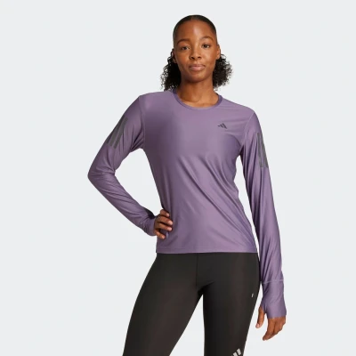 Abbildung von adidas Damen Own The Run Long Cuff Sleeve Tee, preloved Violet, L