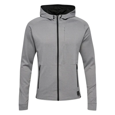 Abbildung von Hummel Interval Hoodie Sweatjacke, Herren, Größe: XXL, Grey melange