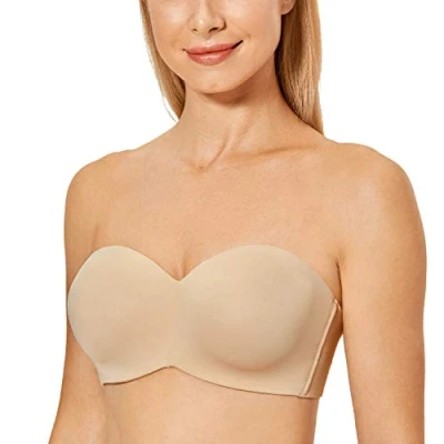 Abbildung von DELIMIRA Damen Minimizer Trägerloser BH mit Bügel ohne Polster Geformte Cups Taupe Tan 70B