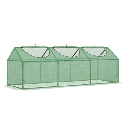 Abbildung von Outsunny Foliengewächshaus Gewächshaus mit Fenster PE Frühbeet, BxTxH: 180 x 60 cm, BxLxH: Tomatenhaus 1 St., Treibhaus, Grün,