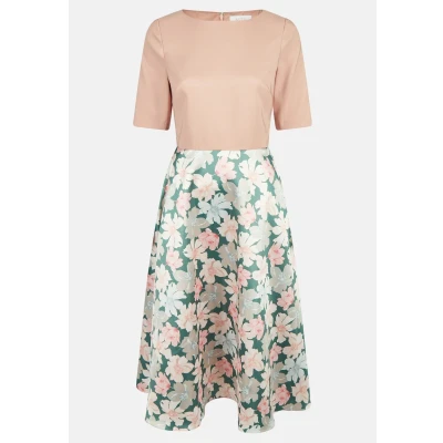 Abbildung von KLEO MIT Blumenprint UND Schwingendem Cocktailkleid/festliches Kleid, Damen, Größe: 40, Grün