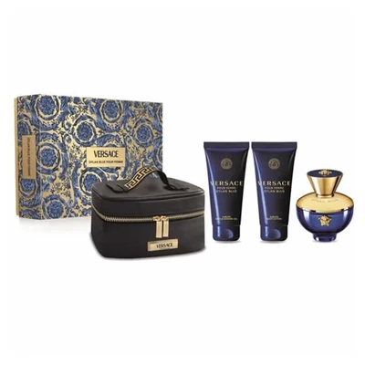 Abbildung von Versace Dylan Blue Pour Femme Set Eau de Parfum, 100 ml + Duschgel, Körperlotion, Kosmetiktasche