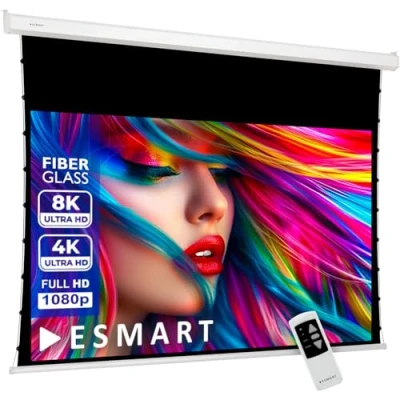 Abbildung von eSmart Germany Tageslicht Tension Leinwand GRAU Glasfaser 221x125 cm (100&quot;) 16:9