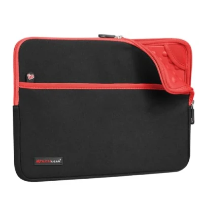Abbildung von TECHGEAR [Sentinel Pro Sleeve (13)] Schmale Schutzhülle aus Neopren mit Reißverschluss und Anti Shock Bubble Innenausstattung für iPad 12.9&quot; [Rot]