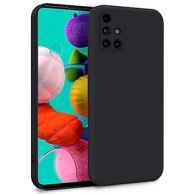 Abbildung von MyGadget Hülle für Samsung Galaxy A51 4G Zweilagige Handyhülle mit Kameraschutz Cover Innenfutter &amp; Silikon außen Schwarz