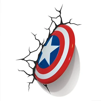 Abbildung von Light 816733002187 Wandleuchte Marvel Captain America Schild von 3D FX, Rot, Weiß und Blau