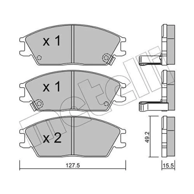 Abbildung von Bremsbelagsatz, Scheibenbremse METELLI 22 0081 1