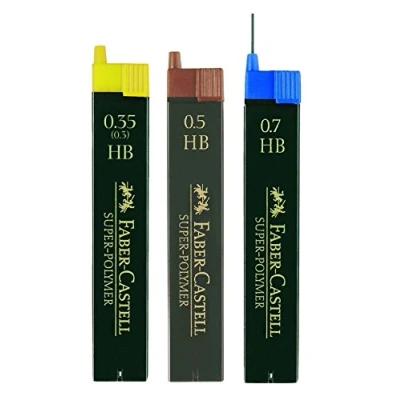 Abbildung von Faber Castell Feinminen Set Super Polymer, 0,35/0,5/0,7mm, HB, Ersatzminen, 3er