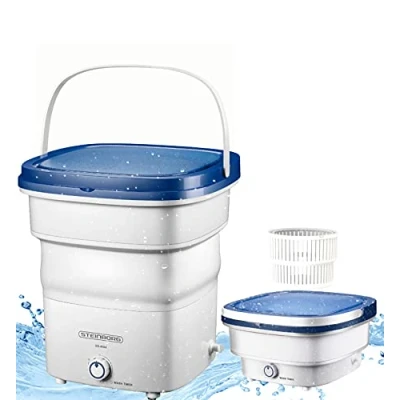 Abbildung von Faltbare Mini Waschmaschine Waschautomat bis 1,5 KG Reisewaschmaschine Miniwaschmaschine Camping Mobile Leistung: 135 Watt Waschvorgang: