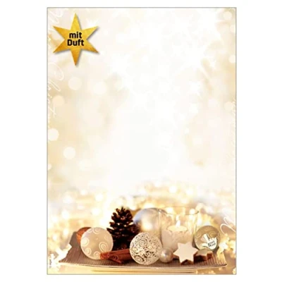 Abbildung von SIGEL DP926 Briefpapier Weihnachten &quot;Zimtsterne&quot; DIN A4 25 Blatt Besonderheit mit weihnachtlichem Gewürzduft weihnachtliches Motivpapier
