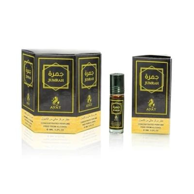 Abbildung von Jumrah Parfüm, 100 ml, hergestellt in Dubai, mit Gewürznoten, Bernstein, Vanille, Zimt und Holz, orientalischer Duft, perfekt für Frauen Männer (Jumrah 6 x ml)