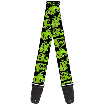 Abbildung von Buckle Down GS W32631 Gitarrengurt Zombie Expressions, Schwarz/Grün/Rot