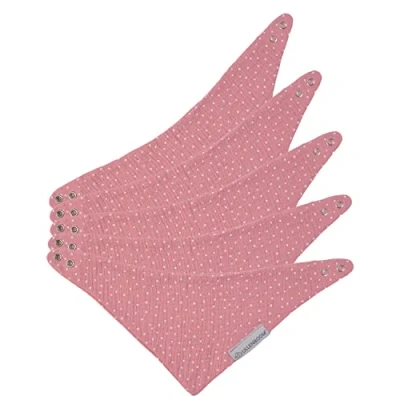 Abbildung von ULLENBOOM ® Dreieckstuch Baby 5er Set, Musselin Tuch in Rosa (Made EU) Ideal als Halstuch und Lätzchen, 100% OEKO TEX Baumwolle schadstoffgeprüft, Für Jungen Mädchen