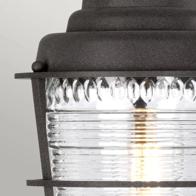 Abbildung von Elstead Lighting QN Chance HARBOR3 QUINTIESSE Wegeleuchte Harbor E27 1x40W IP44 Zink vorbewittert, geripptes Glas klar H:55.4cm Ø22.1cm