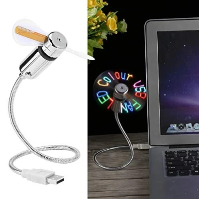 Abbildung von Richer R LED Ventilator, Flexibel USB Lüfter Programmierbare, Schwanenhals Ventilator,Tragbar RGB Ventilator mit Bunten für PC Notebook