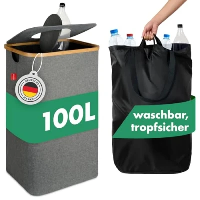 Abbildung von Blumtal Müllsackständer Pflandflaschen Sammelbehälter 100L, Leergut Organizer mit Loch