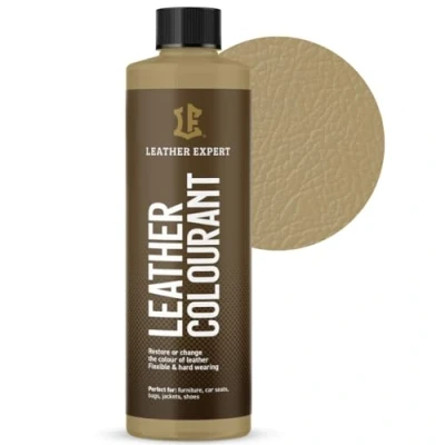 Abbildung von Sehr Deckend Wasser Lederfarbe Dunkelbeige 250 ml Leather Paint für Natur und ÖkoLeder Dye Ohne Alkohol alle Lederaccessoires Reißt oder Blättert Nicht ab