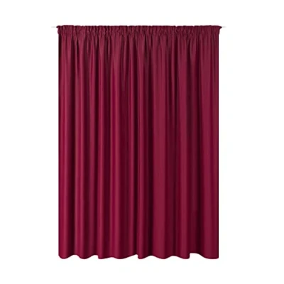 Abbildung von JEMIDI Vorhang blickdicht 300x245cm Gardine mit Kräuselband Universalband 100% Polyester Schal lang für Wohnzimmer Schlafzimmer bordeaux