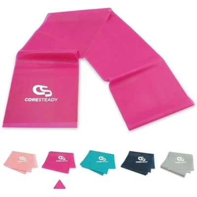 Abbildung von Coresteady Gymnastikband für Männer und Frauen Fitnessband ohne Zurückschnellen Krafttraining Gummiband Sport Fitness, Pilates, Physio Yoga Mit Trainingsanleitung