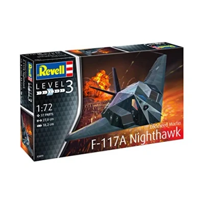 Abbildung von Revell Modellbausatz Lockheed F 117 Detaillierte Oberflächenstruktur Zwei Laserlenk Bomben inklusive Authentische Darstellung der Nighthawk Geeignet für Modellbau Einsteiger