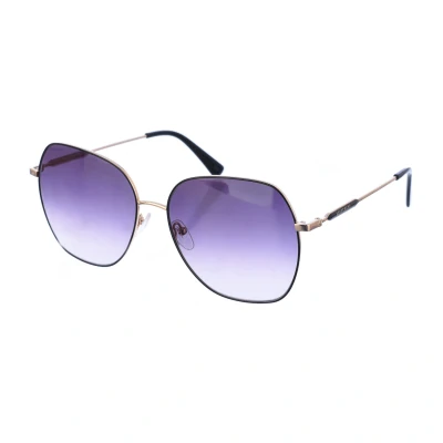 Abbildung von LONGCHAMP Damen LO151S 001 Sonnenbrillen Metall Schwarz/Gold Grau Quadratisch Schattiert