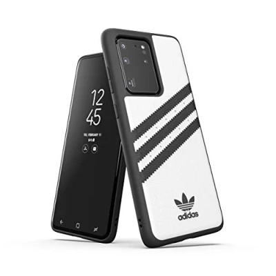Abbildung von adidas Originals Designed für Samsung Galaxy S20 Ultra Hülle DREI Streifen Schutzhülle Weiß und Schwarz