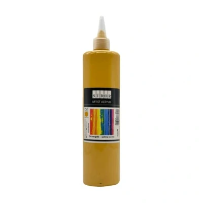 Abbildung von SÜDOR ACRYLFARBE 500 ml Geeignet für Acryl Pouring. Hochpigmentierte Künstler Malfarben zum Bemalen auf Holz, Leinwand, Stein, Papier, Stoff, Metall. Wasserfest. Vegan. (Ockergelb)