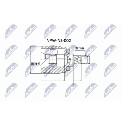 Abbildung von NTY NPW NS 002 Gelenksatz getriebeseitig NISSAN: Almera 1 Hatchback, II Schrägheck