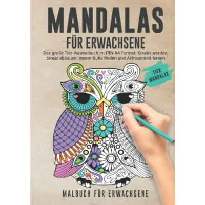 Abbildung von MANDALAS FÜR ERWACHSENE Das große Tier Ausmalbuch im DIN A4 Format: Kreativ werden, Stress abbauen, innere Ruhe finden und Achtsamkeit lernen