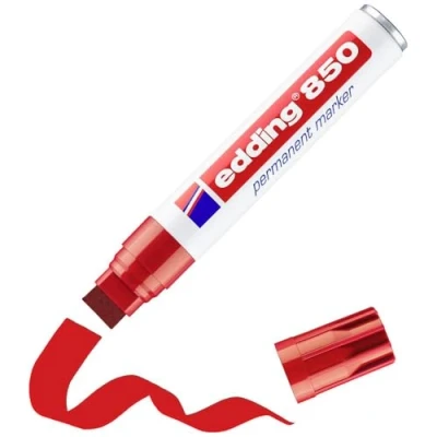 Abbildung von 4 x edding Permanentmarker 850 Keilspitze rot Blister
