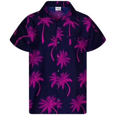 Abbildung von King Kameha Funky Hawaii Hemd, Kurzarm, Palm Shadow, Blau Türkis, S