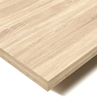 Abbildung von POKAR Tischplatte 2,5 cm Massiv Schreibtischplatte Bürotischplatte für Schreibtisch, Esstisch, Eichen Sonoma, 140 x 70