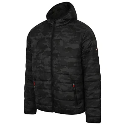 Abbildung von Lee Cooper Arbeitskleidung Camouflagedruck Slim Fit Leichte Showerproof windundurchlässige Thermal Gepolsterte Arbeitsjacke, Schwarz Camo, M