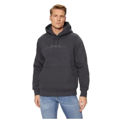 Abbildung von Calvin Klein Jeans Minimal LOGO Hoodie Sweatshirt, Herren, Größe: Large, Ebony