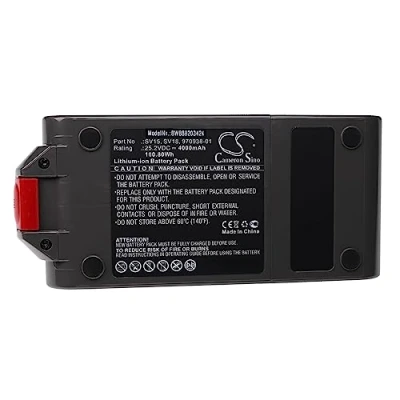 Abbildung von vhbw Akku kompatibel mit Dyson V15 Detect Total Clean SV22, V15s Submarine Home Cleaner Heimroboter Dunkelgrau (4000 mAh, 25,2 V, Li Ion)