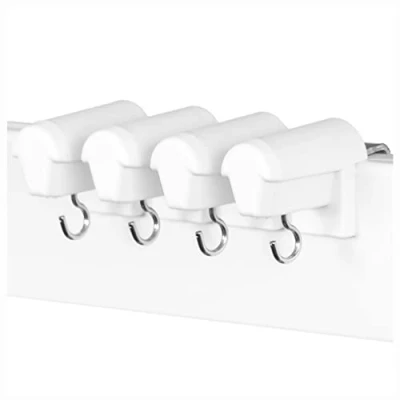 Abbildung von KLEMMFLEX 2 Paar Fensterhaken weiss, stabil, verstellbar, ohne Bohren, zur Aufhängung von Fensterdeko und Bambusrollo/Bambusrolle am PVC Fenster oder der Balkontür