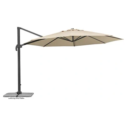 Abbildung von Schneider Schirme Ampelschirm &quot;Rhodos Grande&quot;, Durchmesser 400 cm, natur, rund, ohne Wegeplatten