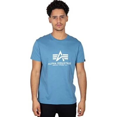 Abbildung von Alpha Industries Basic Tshirt print, Herren, Größe: Medium, Blue