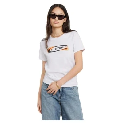 Abbildung von G Star OLD Skool LOGO Tshirt print, Damen, Größe: XXS, White
